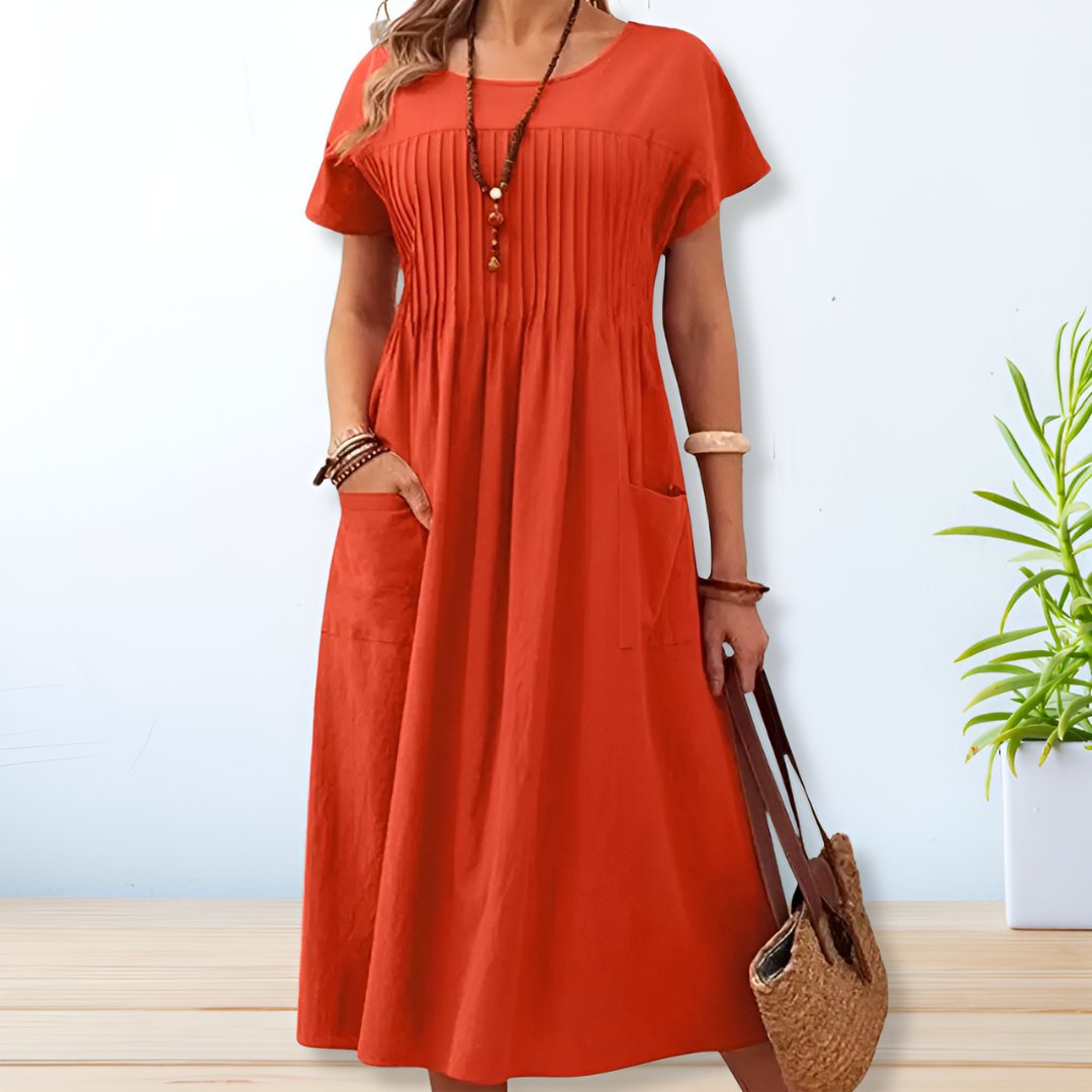 Orla Fiona | Flattering Pleated Midi Dress
