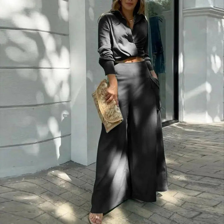 Blanca | Summer Suit with Knotted Top and High-Waisted Trousers