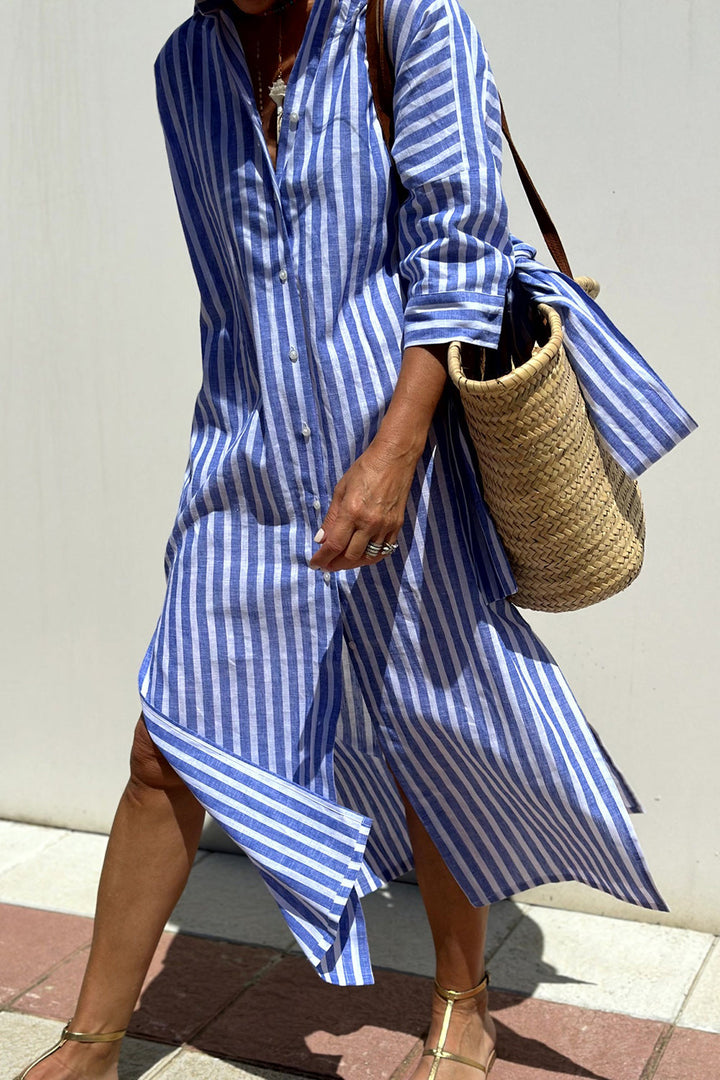Orla Fiona | Timeless Striped Shirt Dress With Elegant Comfort