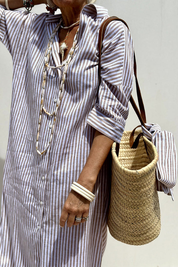 Orla Fiona | Timeless Striped Shirt Dress With Elegant Comfort