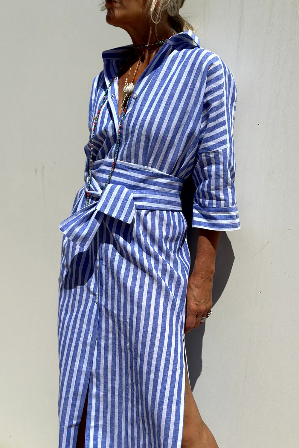 Orla Fiona | Timeless Striped Shirt Dress With Elegant Comfort