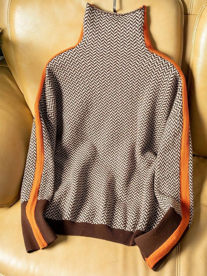 Marieke | Turtleneck with Striking Contrasting Stripes