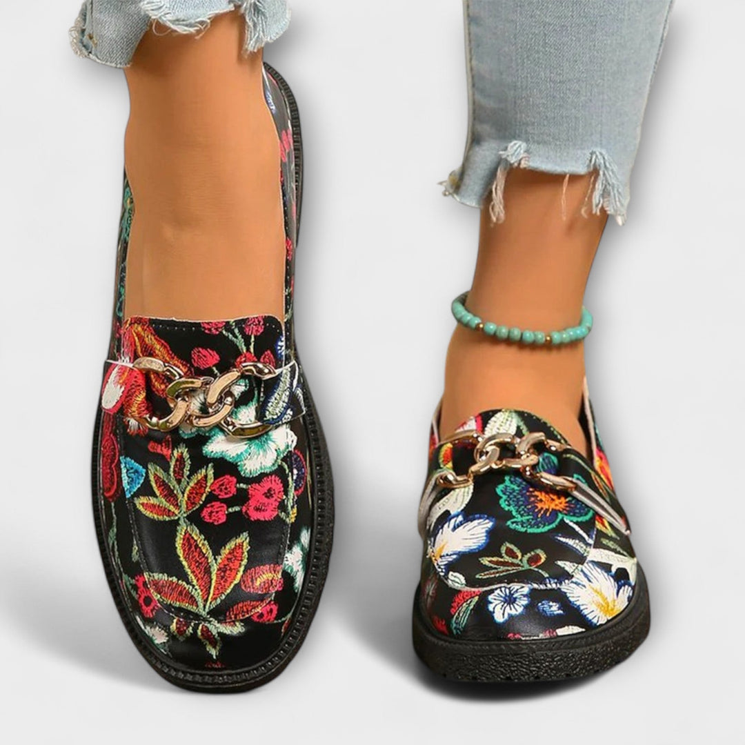 Orla – Colourful Moccasins with Floral Pattern