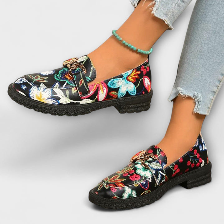 Orla – Colourful Moccasins with Floral Pattern
