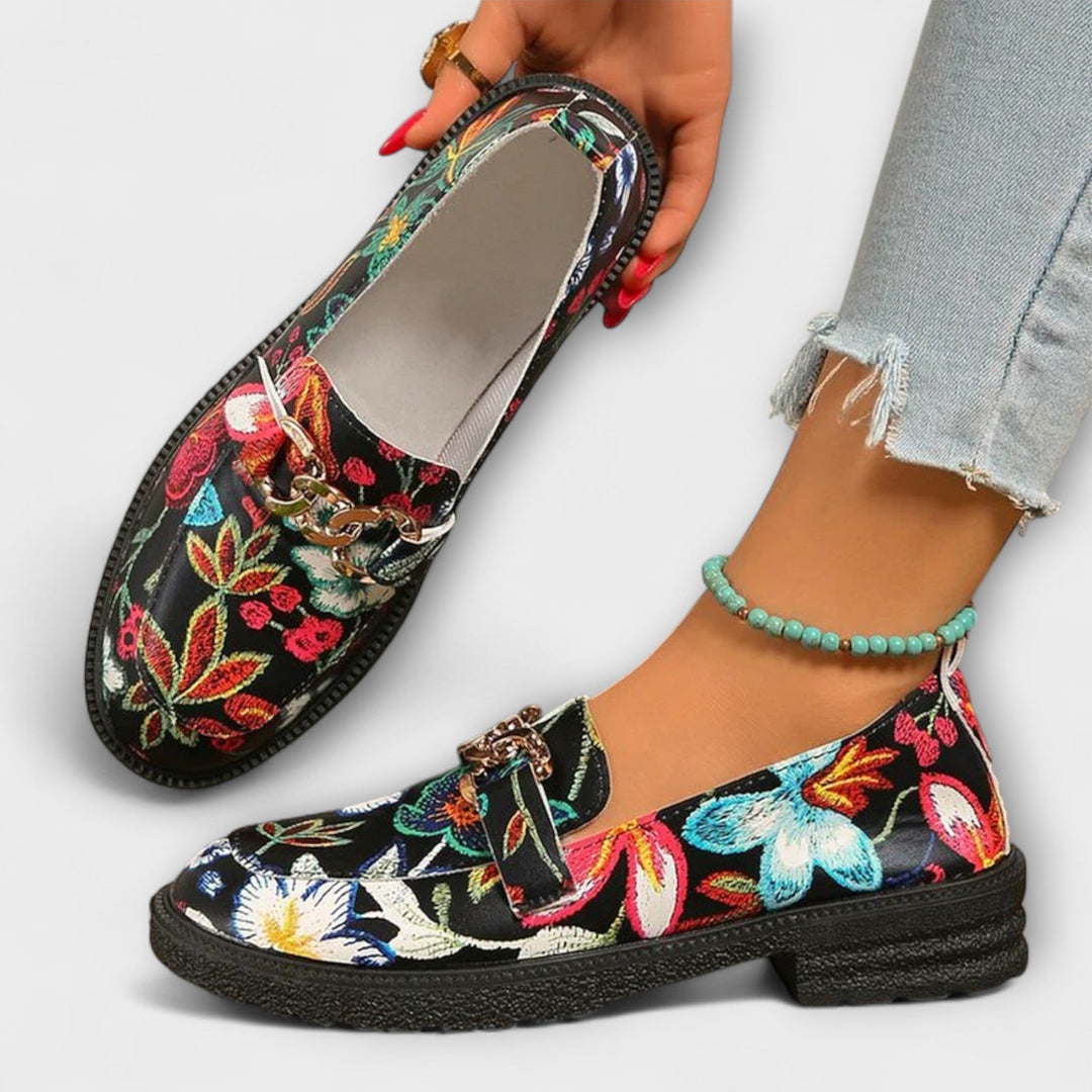 Orla – Colourful Moccasins with Floral Pattern