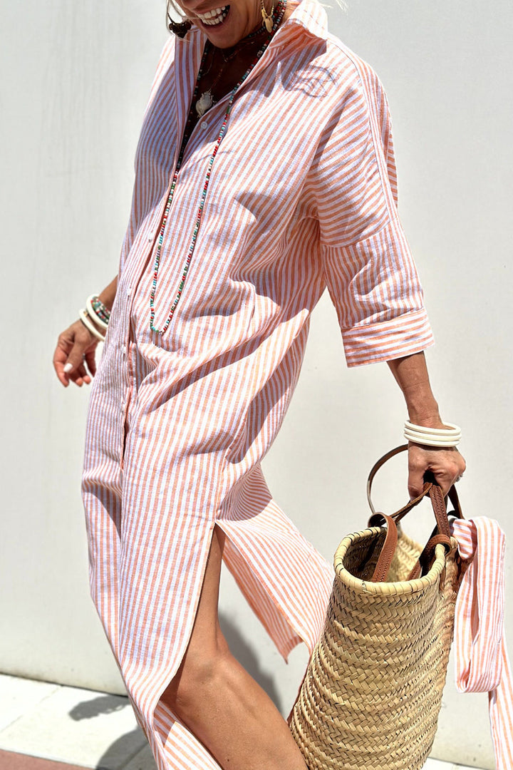 Orla Fiona | Timeless Striped Shirt Dress With Elegant Comfort