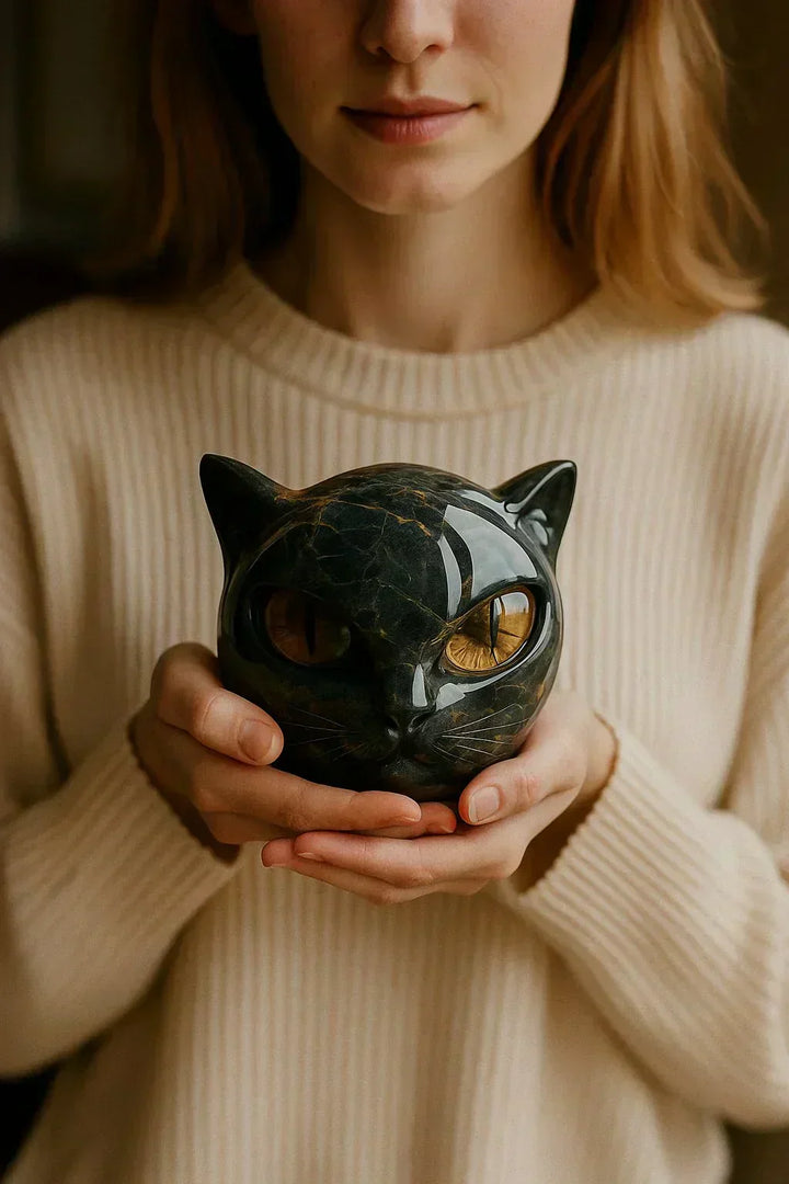 Mystical Cat Head Sculpture