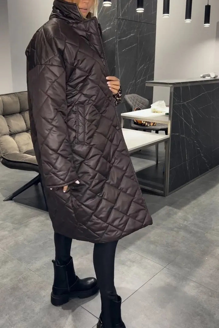 Mika™ – Reversible Coat with Quilting and Leopard Lining