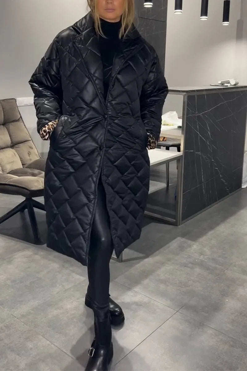 Mika™ – Reversible Coat with Quilting and Leopard Lining