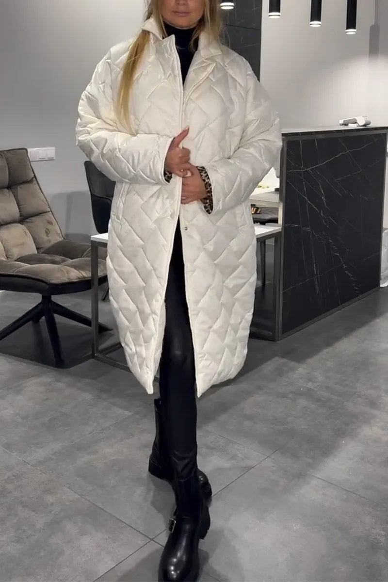 Mika™ – Reversible Coat with Quilting and Leopard Lining