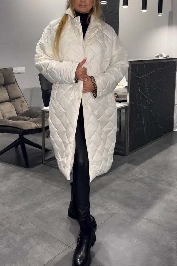 Mika™ – Reversible Coat with Quilting and Leopard Lining