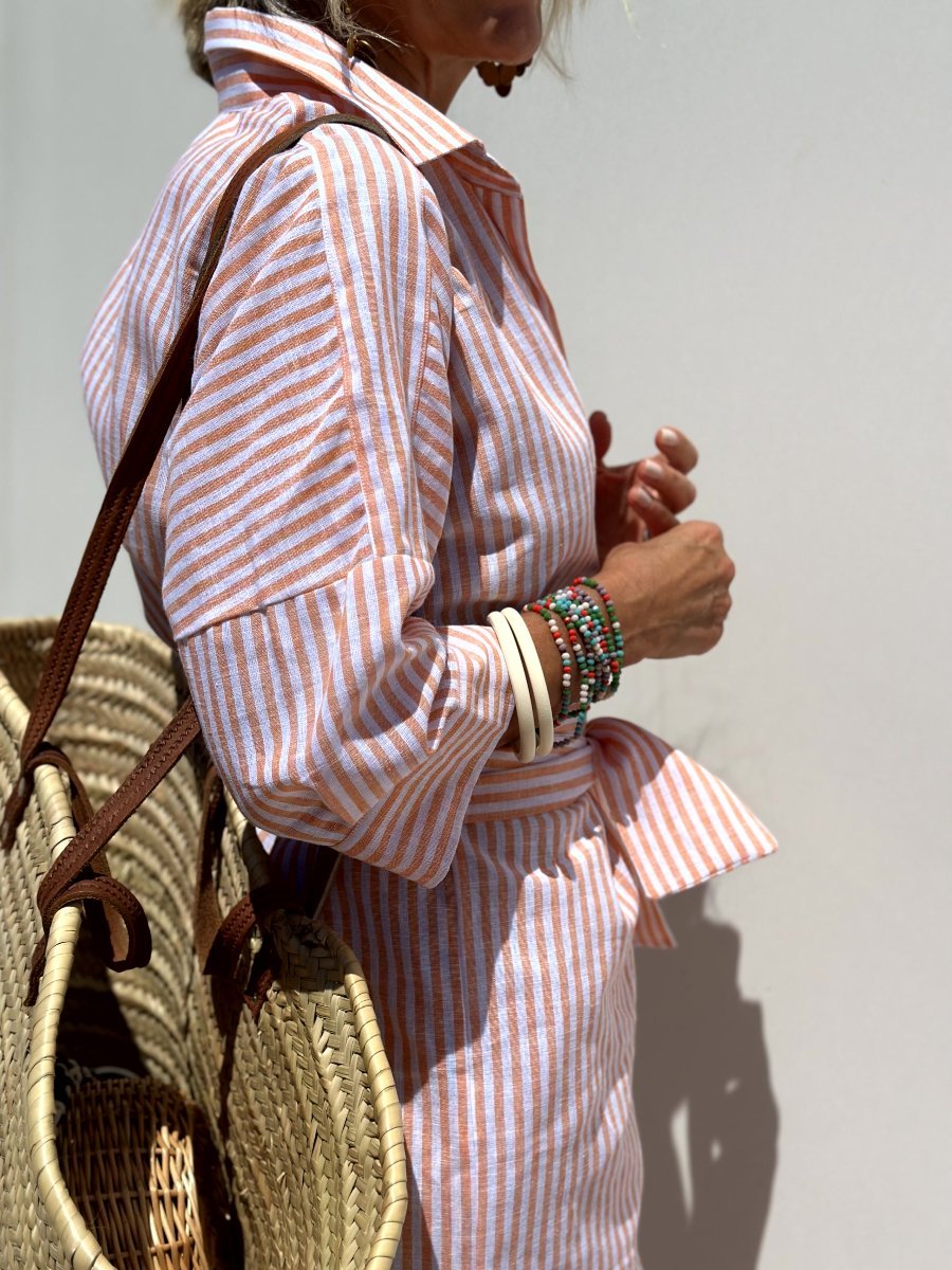 Leviana™ | Classic Striped Shirt Dress