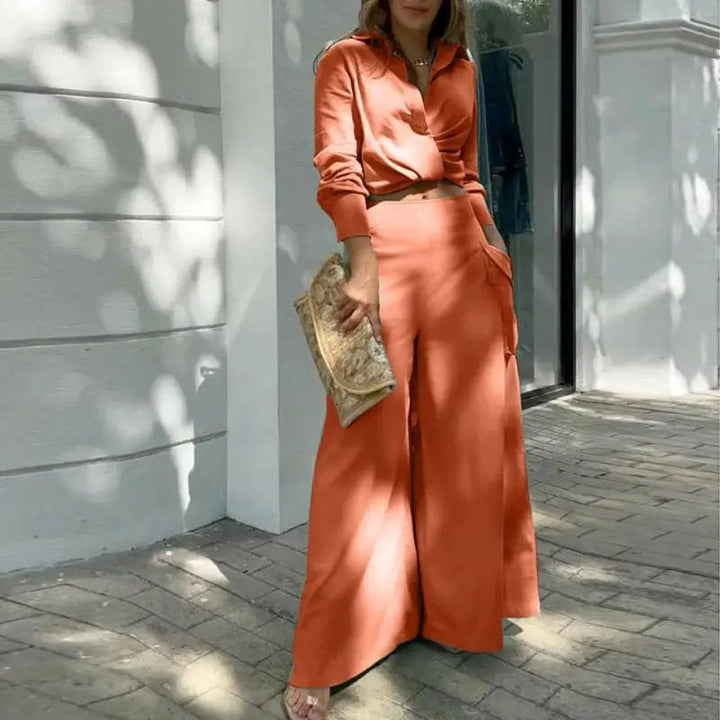 Blanca | Summer Suit with Knotted Top and High-Waisted Trousers